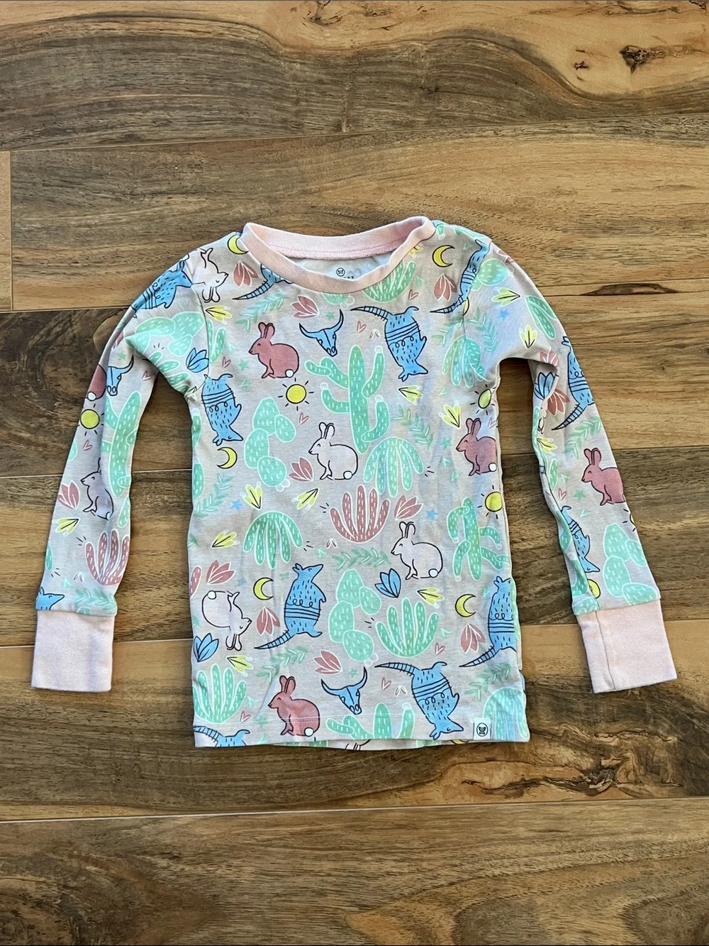 Western Desert Pajama Set Armadillo Bunny Cactus Organic Honest Baby Girls 3T